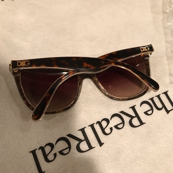 Dolce & Gabbana Tortoise shell print sunglasses sparkly D&G monogram - Picture 6 of 13